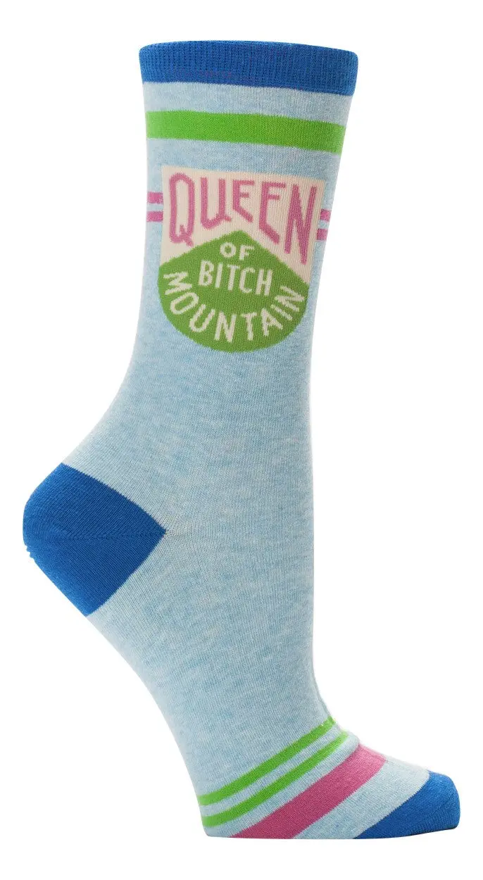 Blue Q Queen Of Bitch Mountain Crew Socks 1