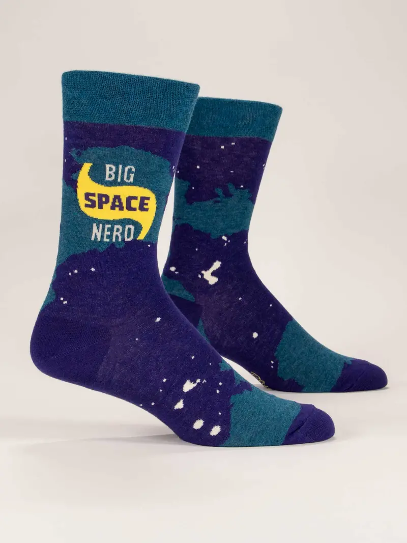 Blue Q Sci-Fi Men’S Socks – 'Space Nerd' Design 1