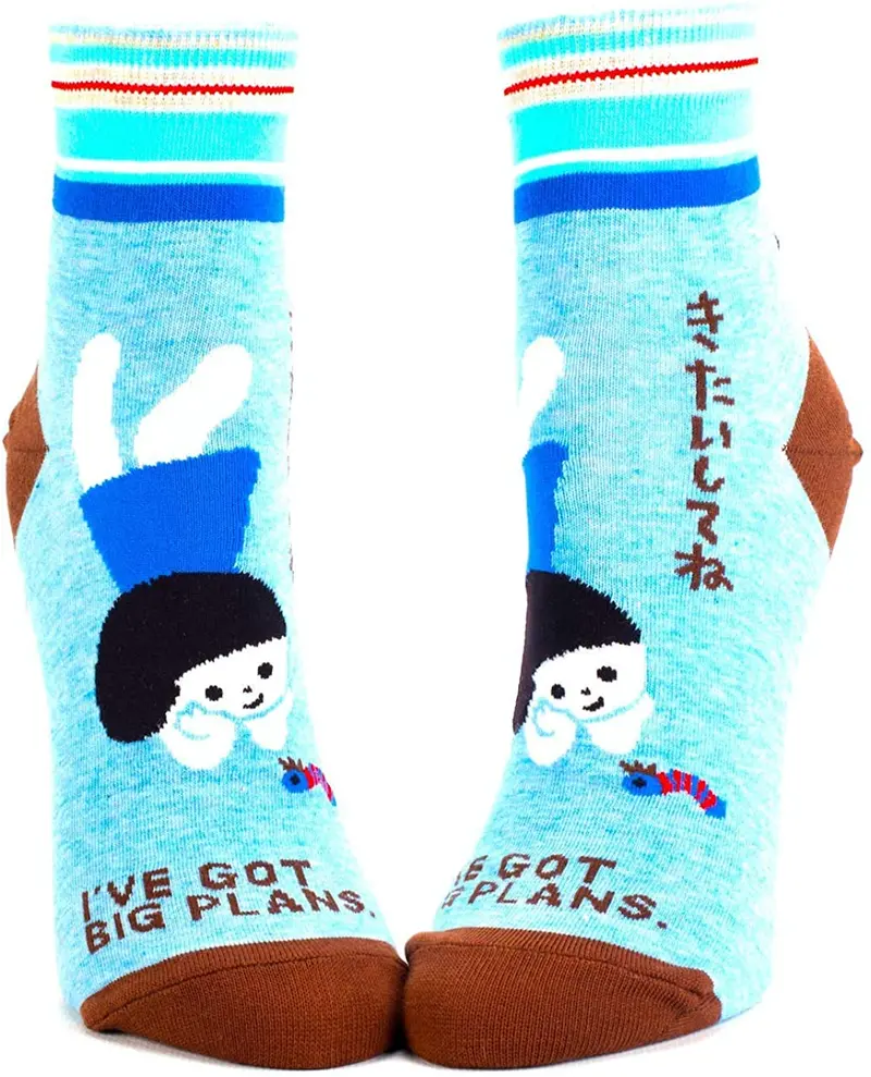Blue Q Women'S Ankle Socks – 'I'Ve Got Big Plans' Design 1
