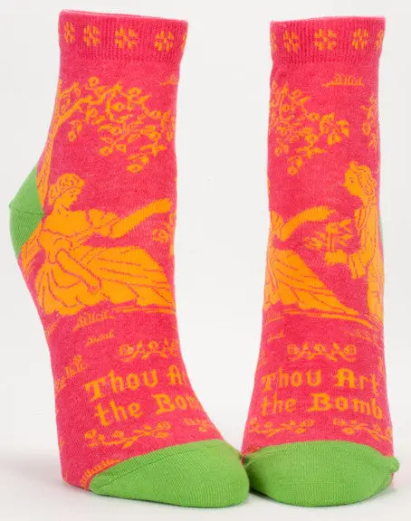 Blue Q Women'S Ankle Socks – 'Thou Art The Bomb' Retro-Inspired Pair 1