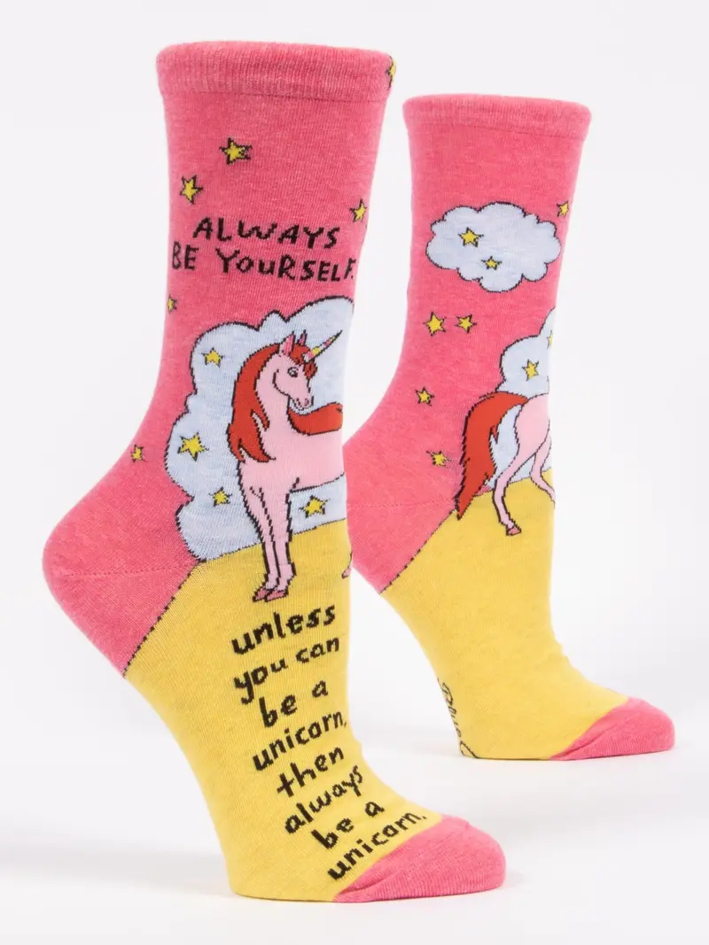Blue Q Women'S Crew Socks – 'Be A Unicorn' Whimsy 1