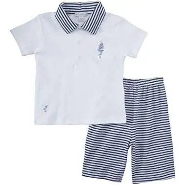 Blue Striped Bermuda Short Matching Set 1