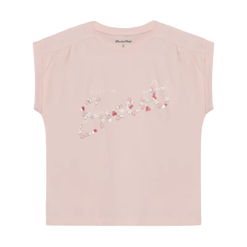 Blush Pink Cotton T-Shirt For Toddlers – Sweet Style 1