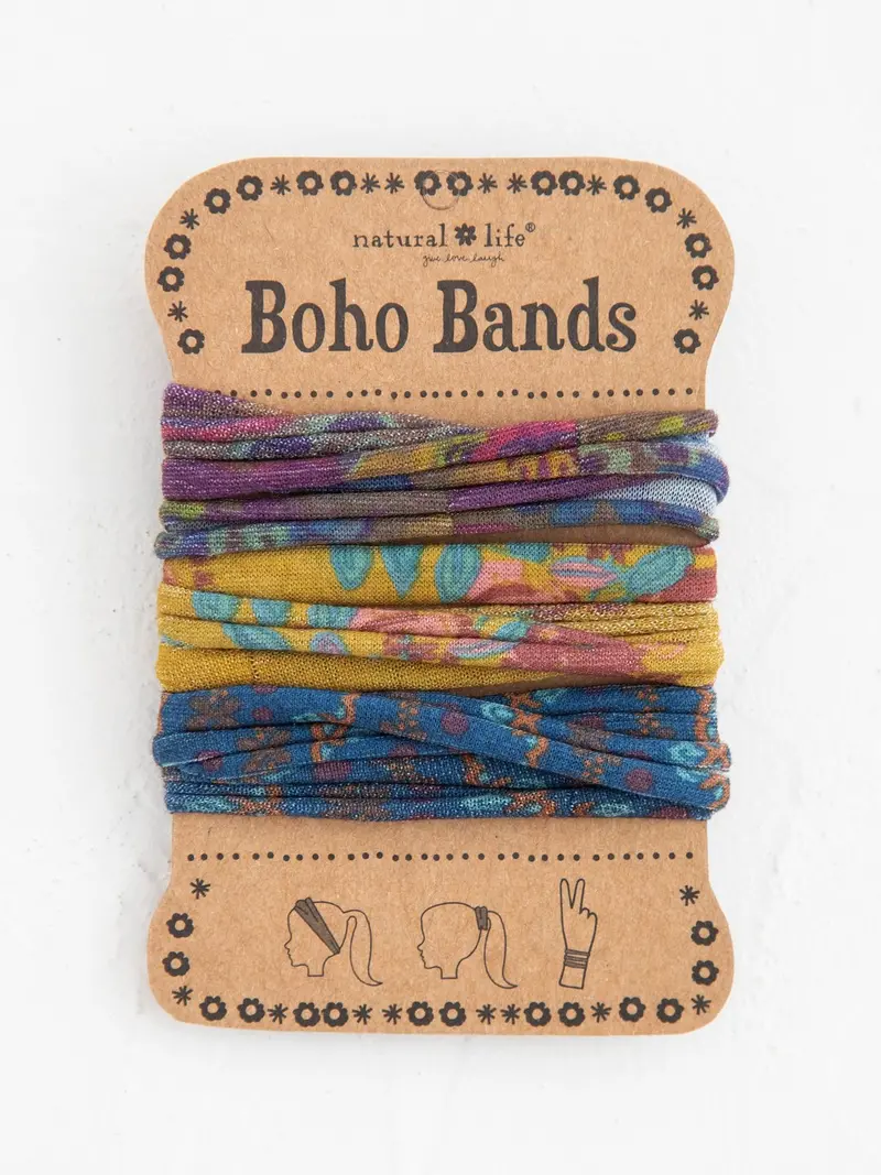 Boho-Style Purple And Mustard Hair Bands 1