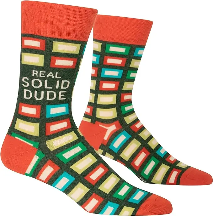 Bq Real Solid Dude Socks – Fun Cotton Crew Socks For Men 1