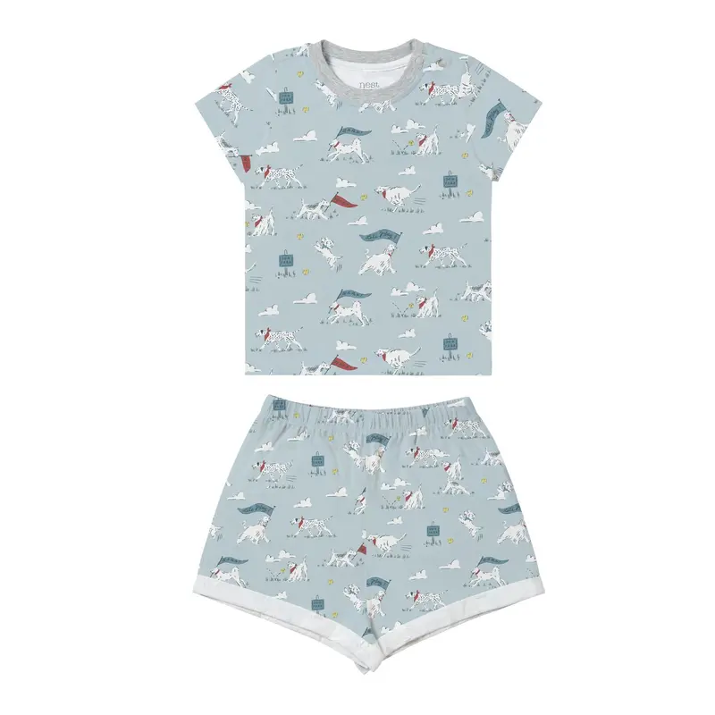 Breathable Bamboo Two-Piece Short Sleeve Pajama Set 4