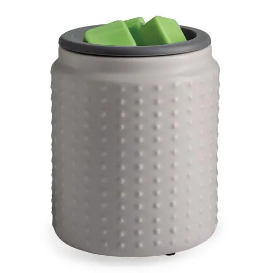 Candle Warmers Gray Hobnail Flip Dish Warmer – Stylish Plug-In Wax Melter 1