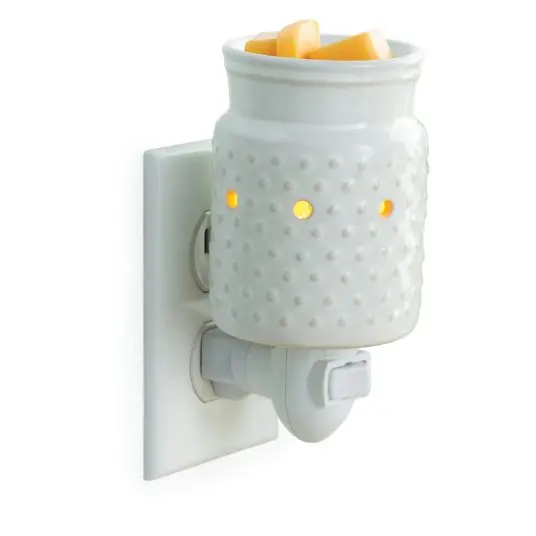 Candle Warmers White Hobnail Plug-In Warmer – Elegant Ceramic Wax Melting Device 1