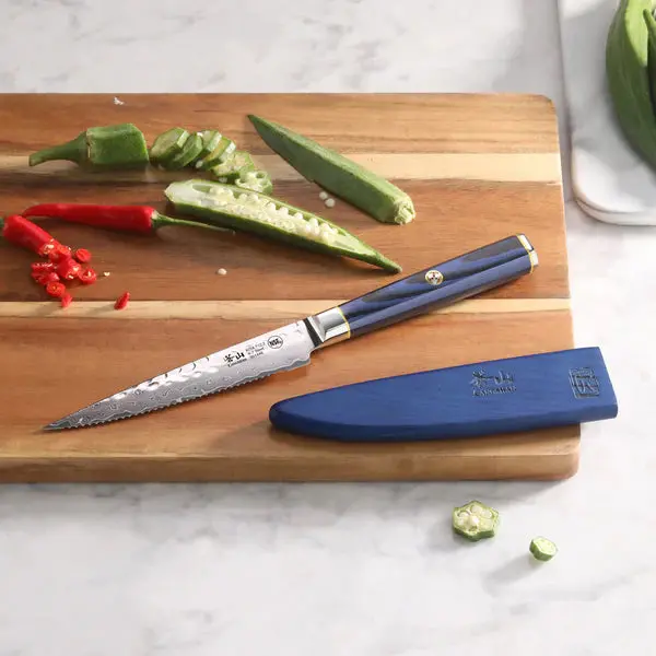 Cangshan Kita 5-Inch Serrated Utility Knife With Protective Sheath 1