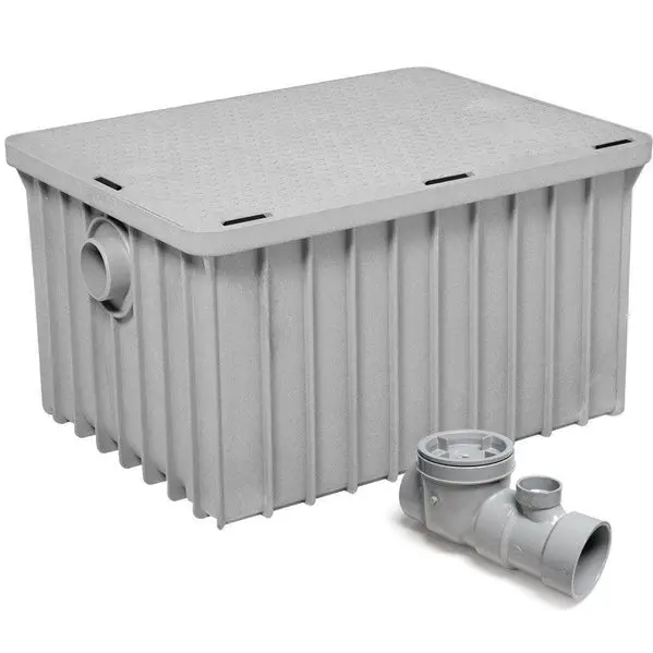 Canplas 35 Gpm Commercial Grease Trap – 70 Lb Minimum Capacity, 3" Inlet/Outlet (3935A03) 1