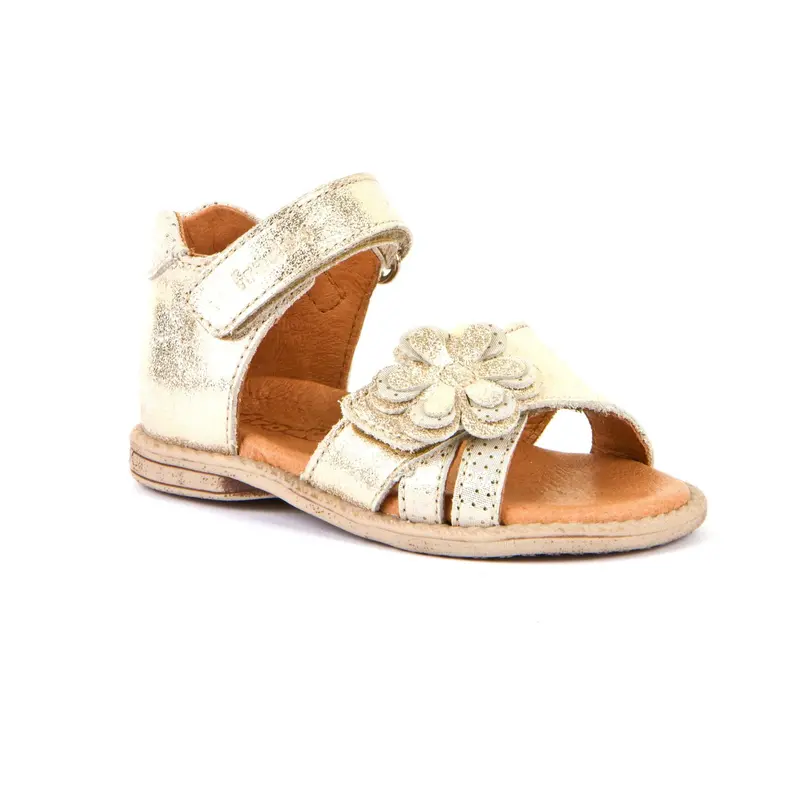 Carlina Closed-Heel Sandal – Gold Floral Detail Toddler Shoe 1
