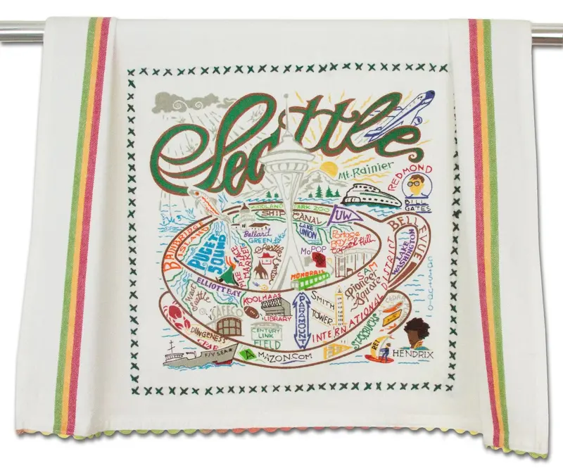 Catstudio Seattle City-Themed Kitchen Towel – Pacific Northwest Inspired 1