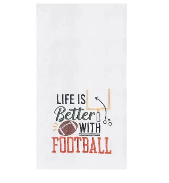 C&F Life Is Better With Football Towel – Sports-Themed Cotton Kitchen Linen 1