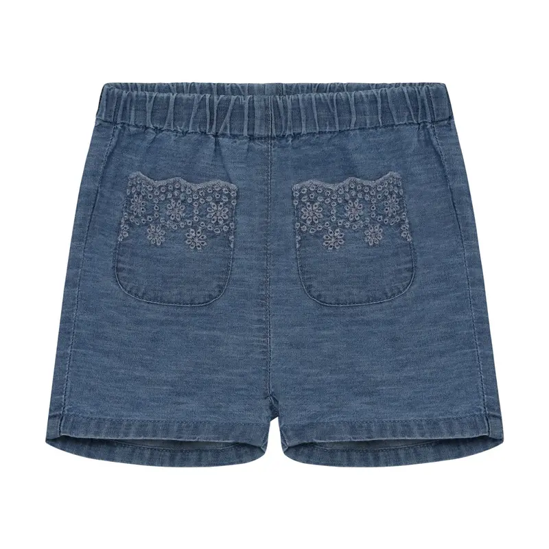 Chambray Shorts For Baby Girls – Breathable Cotton Blend 1