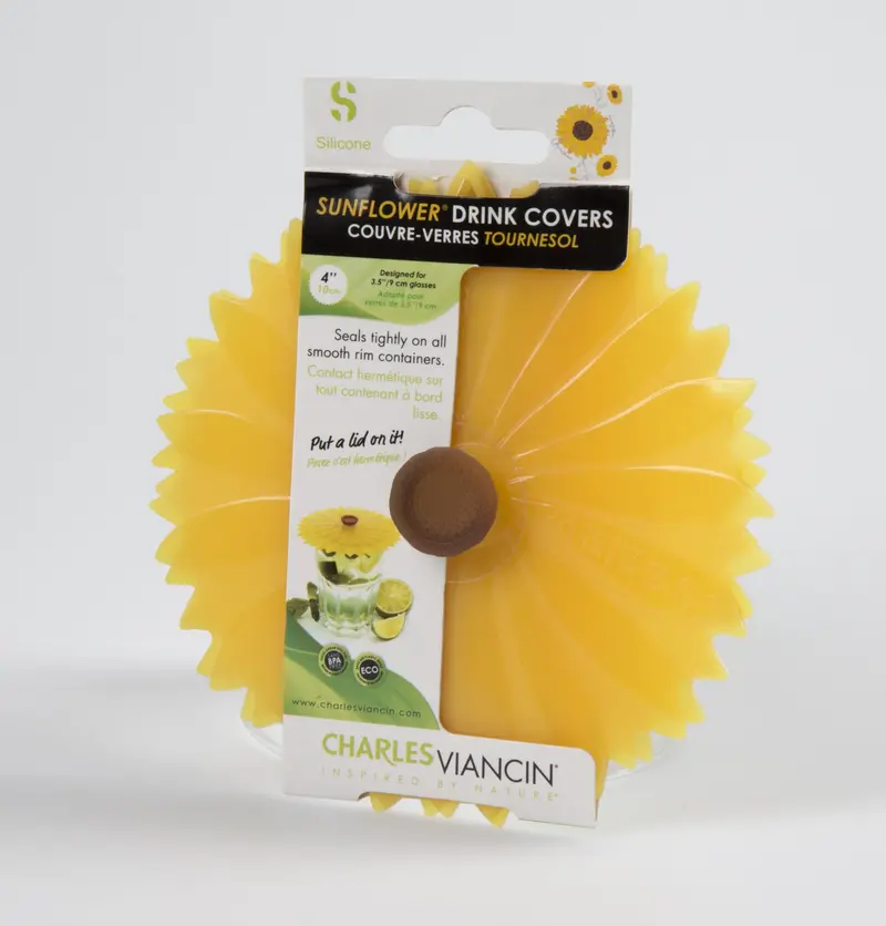 Charles Viancin Sunflower Silicone Drink Covers (Set Of 2) – Bright, Eco-Friendly Sip Accessories 1