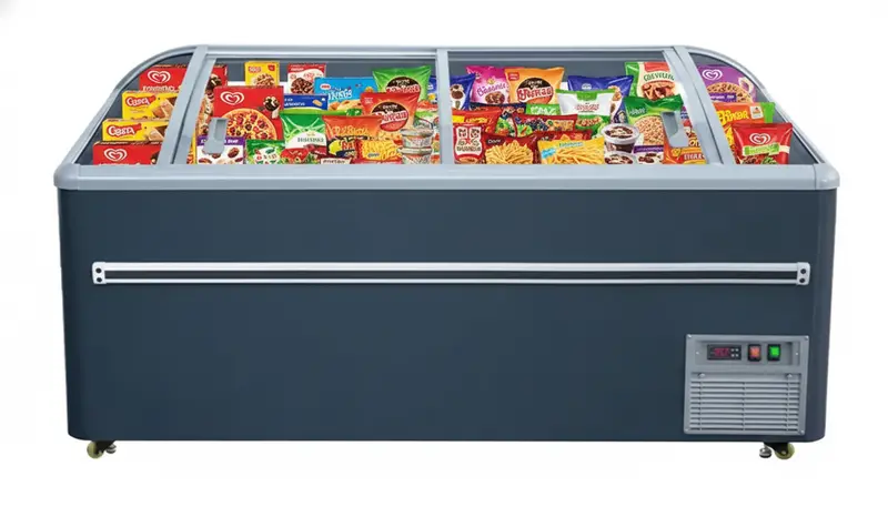 Chef 99-Inch Island Freezer End Unit With Sliding Glass Top – Expandable Cold Storage Solution (Cqs-25L) 1