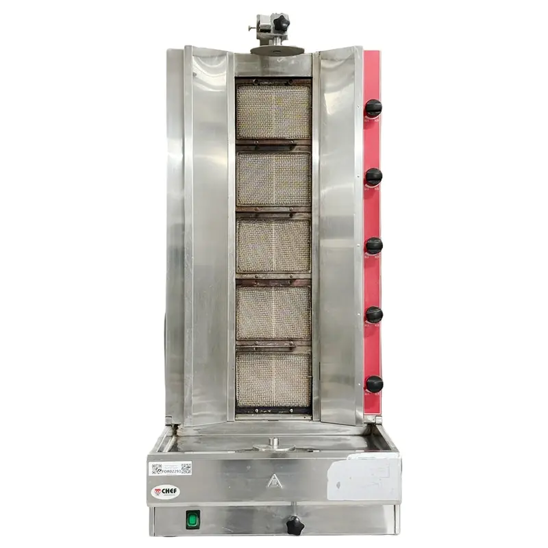 Chef For02293 5-Burner Natural Gas Shawarma Machine – Commercial Rotisserie 1