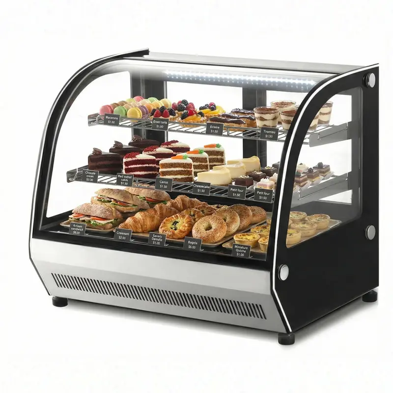 Chef Lisa-120C 48-Inch Curved Refrigerated Countertop Display Case 1