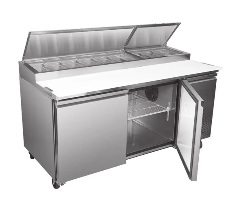 Chef Tpp-67T 72-Inch Double-Door Refrigerated Pizza Prep Table 1