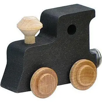 Classic Black Toy Train Engine – Wooden Pull-Along 1