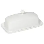 Classic White Butter Dish – Elegant Ceramic Serving Tray 1