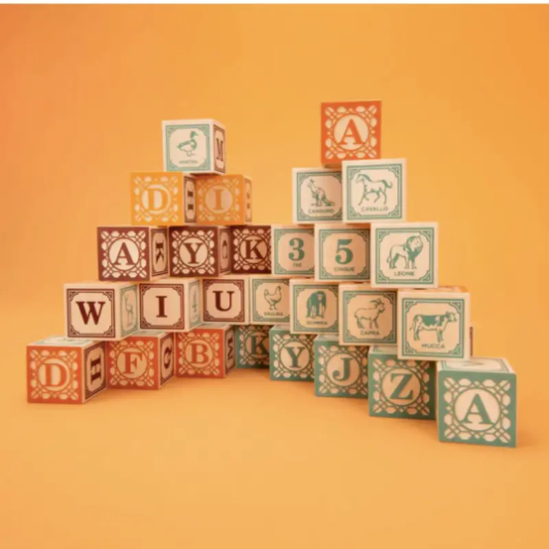 Classic Wooden Alphabet (Abc) Building Blocks 1