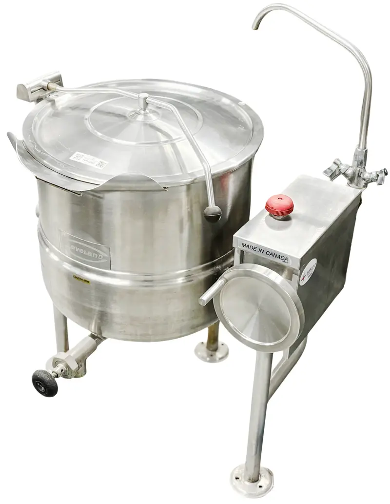 Cleveland 25-Gallon Direct-Steam Tilting Kettle – 2/3 Steam-Jacketed (Used – For02052) 1