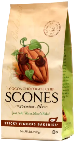 Cocoa Chocolate Chip Scone Mix By Sticky Fingers Bakery 1