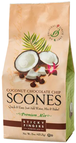 Coconut Chocolate Chip Scone Mix – Sticky Fingers Bakery 1