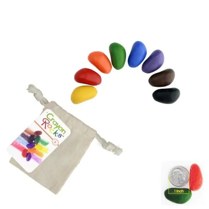 Compact 8-Color Rock Crayon Set With Muslin Carry Pouch 1