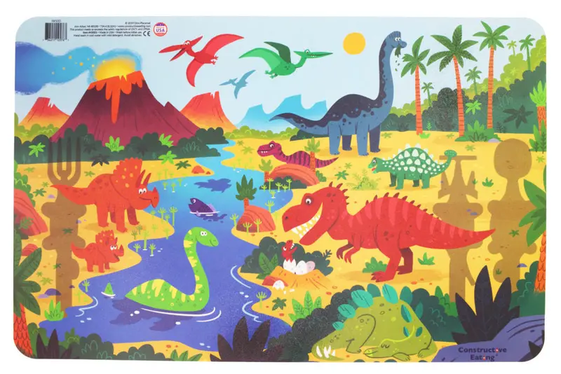 Constructive Eating Dinosaur Pattern Non-Slip Placemat 1