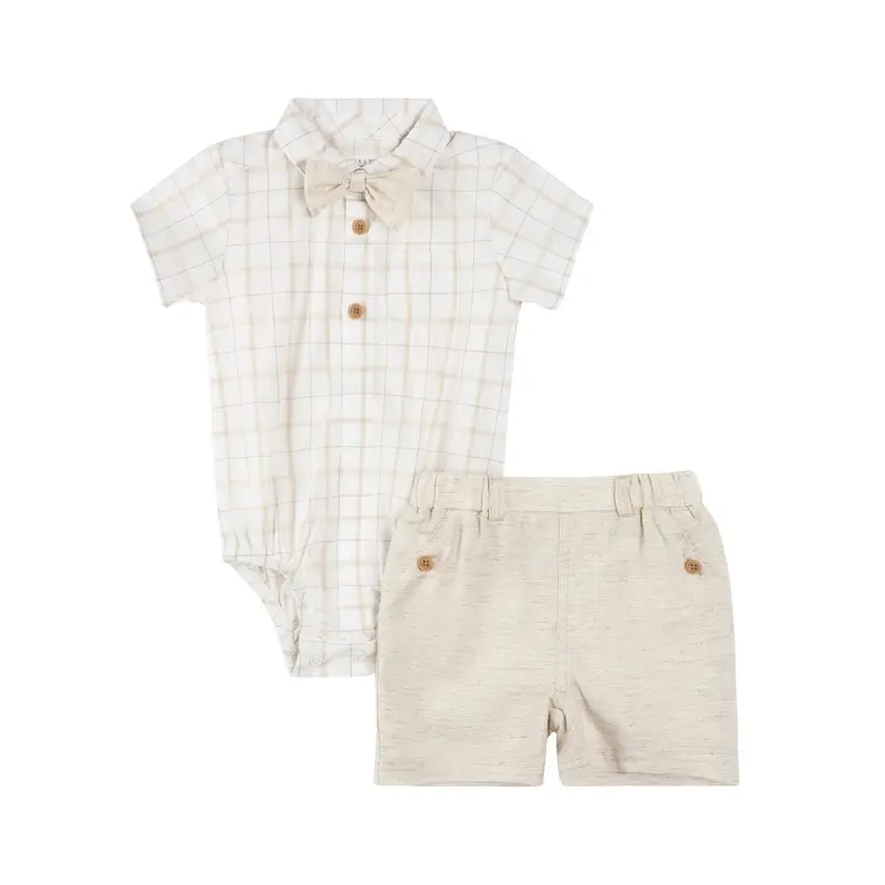 Cotton Poplin Shirt And Chambray Short Matching Outfit 1