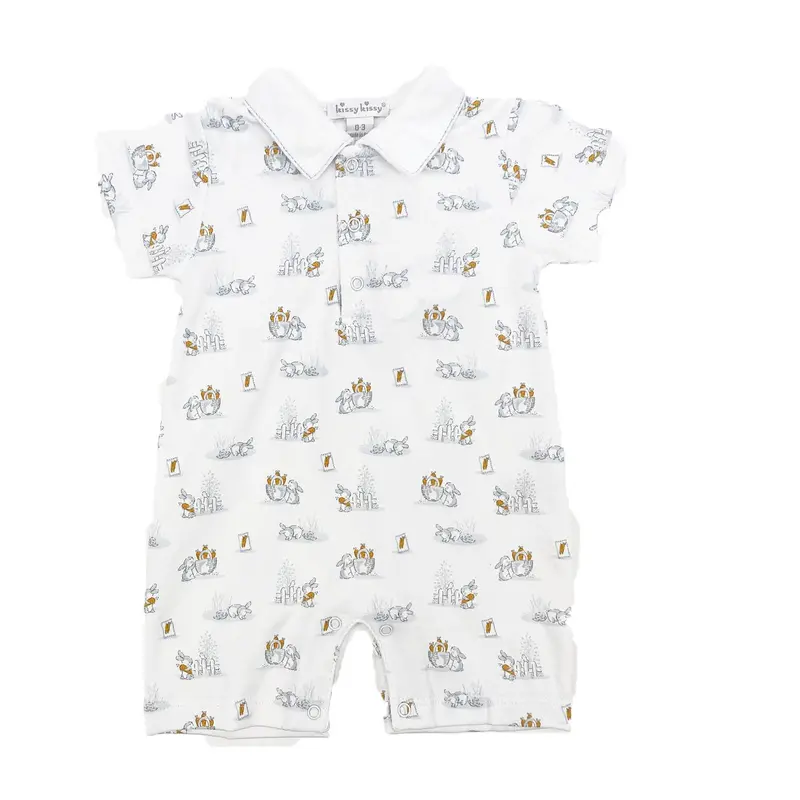 Cottontail Blue Short Playsuit For Babies 1