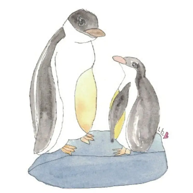 Cuddly Penguin Parent-And-Child Pair – Adorable Newborn Card 1