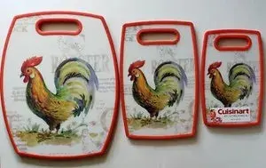 Cuisinart Rooster 3-Piece Cutting Board Set – Bamboo & Acacia Combo 1