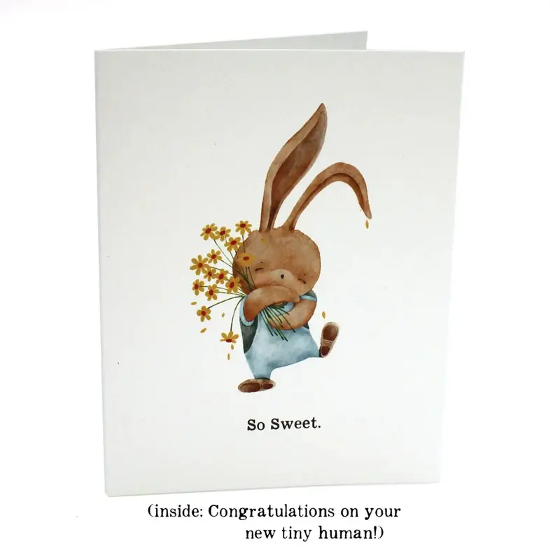 Delightfully Sweet Baby Card – Soft Pastel Design With 'So Sweet' Message 1