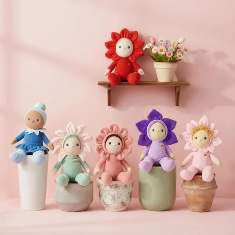 Dinky Dinkum Wildflower Wood Doll – Collectible Miniature 1
