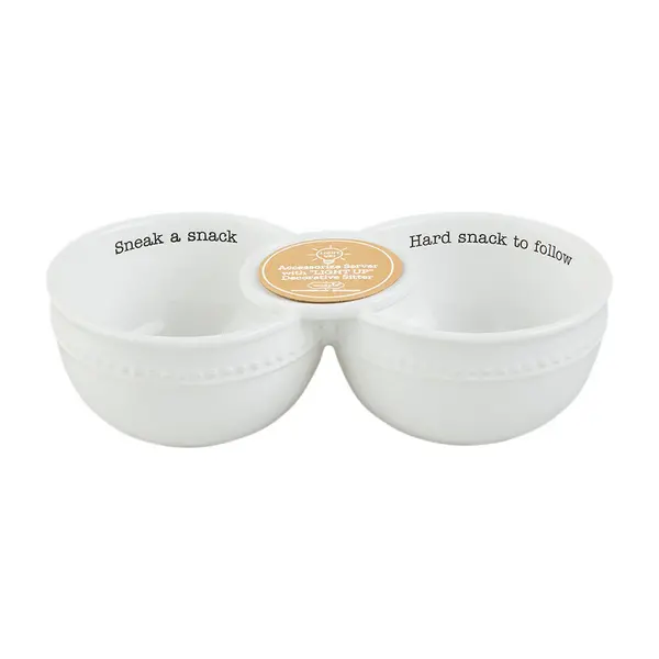 Dual-Compartment Dip Bowl – Mudpie Entertaining Dish 1