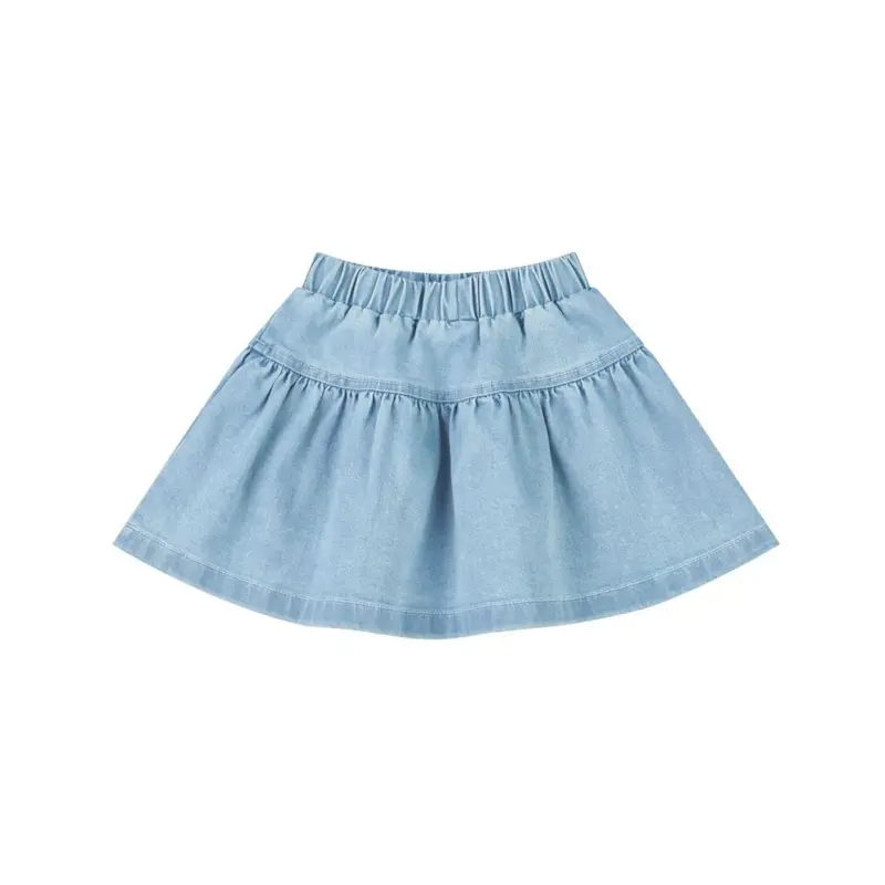 Dusk Blue Cotton Denim Skirt – Soft & Stylish 1