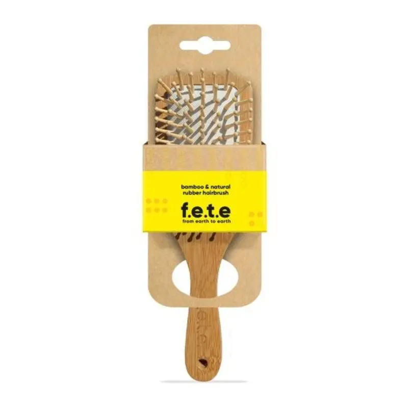 Eco-Friendly Hairbrush: Bamboo Handle & Natural Rubber Bristles 1