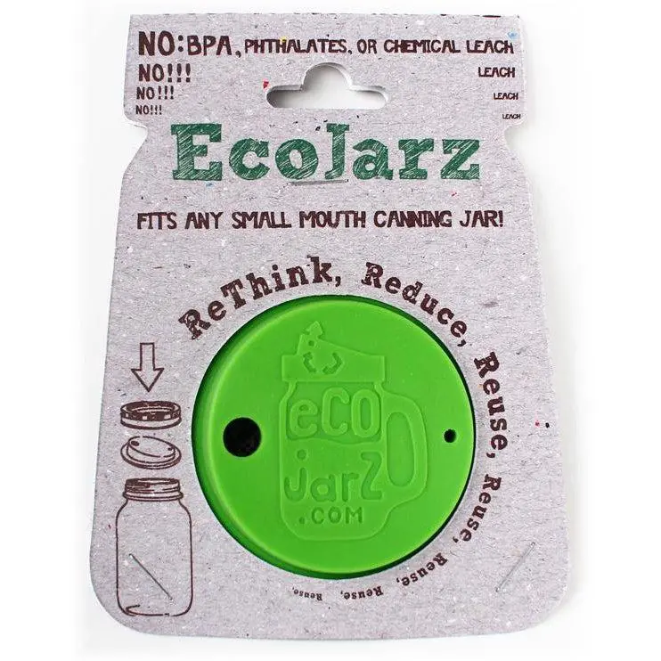 Ecojarz Silicone Small-Mouth Drinking Jar Lid – Green 1
