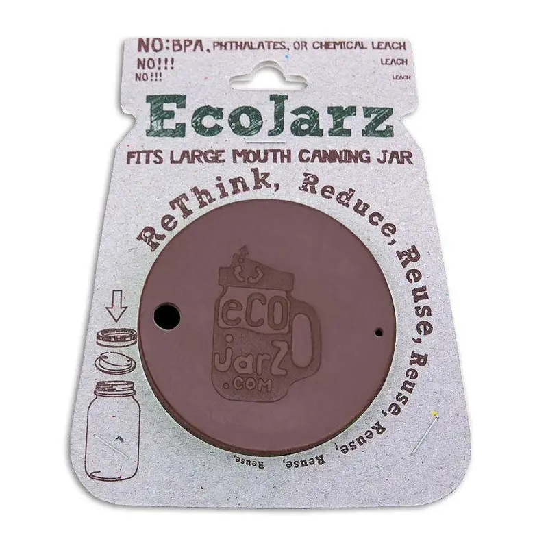 Ecojarz Silicone Wide-Mouth Drinking Jar Lid – Coffee Color 1