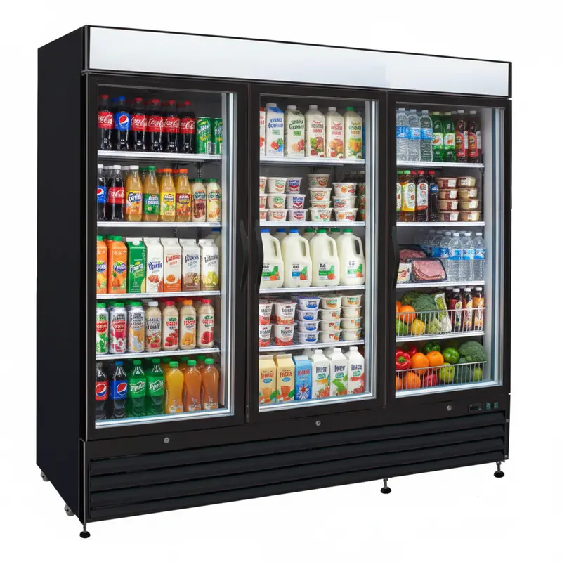 Efi 42-Inch Triple-Swing-Glass Door Walk-In Cooler – 69.5 Cu. Ft., Model C3-82Gdvc 1