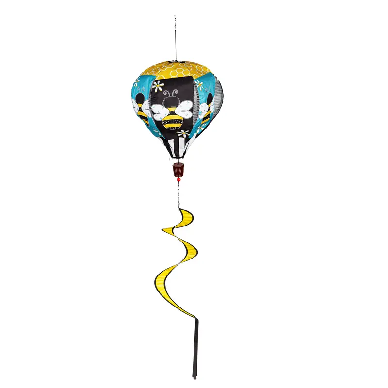 Eg Buzzing Bee Balloon Spinner – Whimsical Burlap Lawn Décor 1