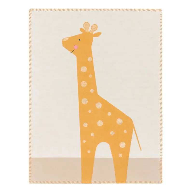 Embroidered Giraffe Baby Blanket – Soft Cotton Finish 1
