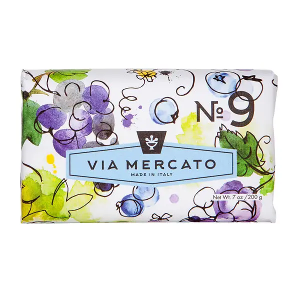 Es Via Mercato Grape, Black Currant & Musk Scented Bar Soap 1