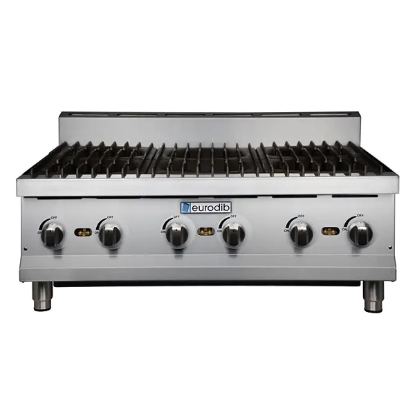 Eurodib 36-Inch Dual-Fuel Commercial Hot Plate – Natural Gas Or Propane (Model Hp636) 1