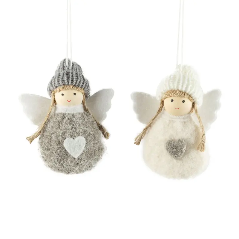 Fabric Ball-Shaped Angel Ornament – Festive Hanging Decoration 1