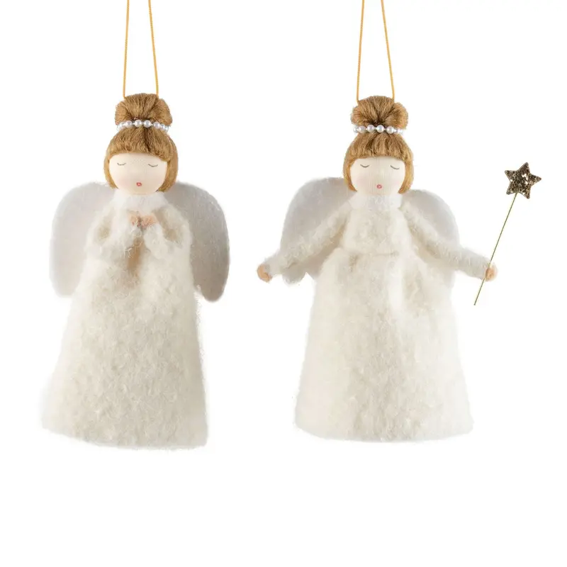 Fabric Singing Angel Ornament – Handcrafted Holiday Decor 1