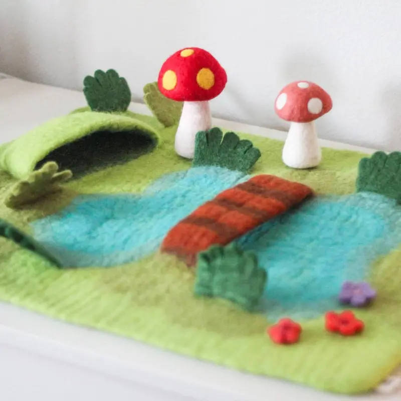 Fairy Garden Pond Felt Play Mat 1